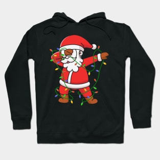 Dabbing Santa Shirt for Boys Girls Christmas Tree Lights Hoodie